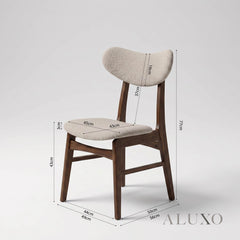 ALUXO® Sherwood 1.5m Walnut Dining Set – Tapered Leg Table with 4/6 Oxford Oatmeal Bouclé Chairs