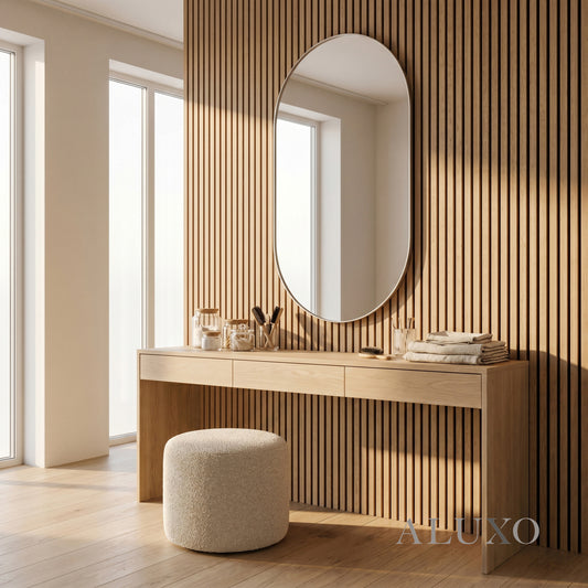 Panelux™ Lite Slatted Acoustic Wall Panels - 120x30cm (Set of 4) | Self Adhesive, 5 Colours