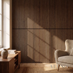Panelux™ Lite Slatted Acoustic Wall Panels - 120x30cm (Set of 4) | Self Adhesive, 5 Colours