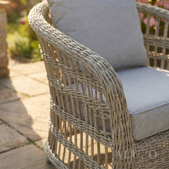 Pura Scandi-Coastal 3-Seater Outdoor Sofa Set – Beige Rattan & Acacia Wood