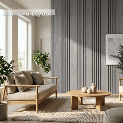 Panelux™ Pro Wide Random Rhythmic Slat Grey Oak Wall Panels - 240cm x 30cm (Set Of 2)