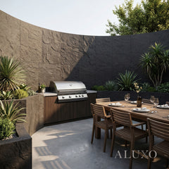 Outdoor Grey Riven MCM Flexible Stone | 120x60cm Weather-Proof Exterior Panel (Set of 4)