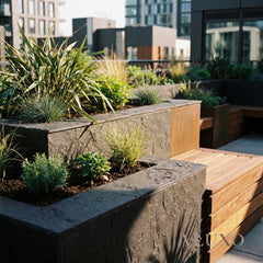 Outdoor Grey Riven MCM Flexible Stone | 120x60cm Weather-Proof Exterior Panel (Set of 4)