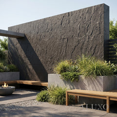 Outdoor Grey Riven MCM Flexible Stone | 120x60cm Weather-Proof Exterior Panel (Set of 4)
