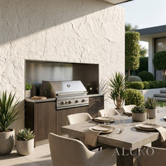 Outdoor Off White Riven MCM Flexible Stone | 120x60cm Weather-Proof Exterior Panel (Set of 4)