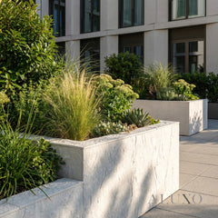 Outdoor Off White Riven MCM Flexible Stone | 120x60cm Weather-Proof Exterior Panel (Set of 4)