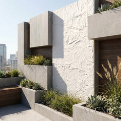 Outdoor Off White Riven MCM Flexible Stone | 120x60cm Weather-Proof Exterior Panel (Set of 4)