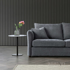 ALUXO® Rubin Right Hand Corner Chaise Sofa in Charcoal Grey Bouclé Fabric