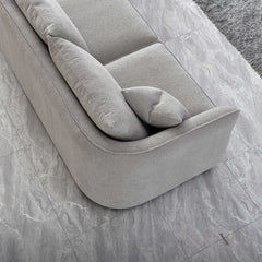 ALUXO® Rubin Right Hand Corner Chaise Sofa in Pebble Bouclé Fabric