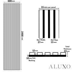 ALUXO® Acoustic Slatted Wall Panels 240 x 60cm - Natural Oak