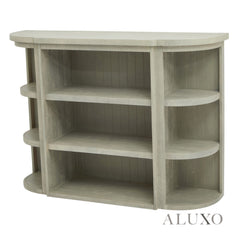 Saltaire 3-Shelf Dresser Top – Grey Pine Display Unit with Organic Curves, 153cm