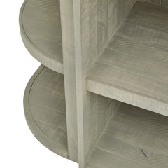 Saltaire 3-Shelf Dresser Top – Grey Pine Display Unit with Organic Curves, 153cm