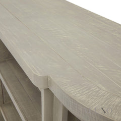 Saltaire 3-Shelf Dresser Top – Grey Pine Display Unit with Organic Curves, 153cm