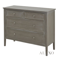 Serene Two Over Two Chest – Grey Wooden Storage Unit with 4 Drawers, 110cm