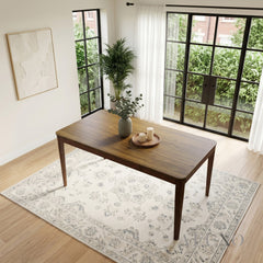 ALUXO® Sherwood 150cm Walnut Dining Table - Rectangular Tapered Base