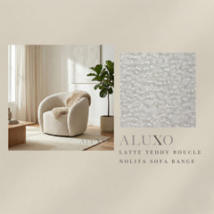 ALUXO® Nolita Fabric Swatch Sample – Latte Teddy Bouclé