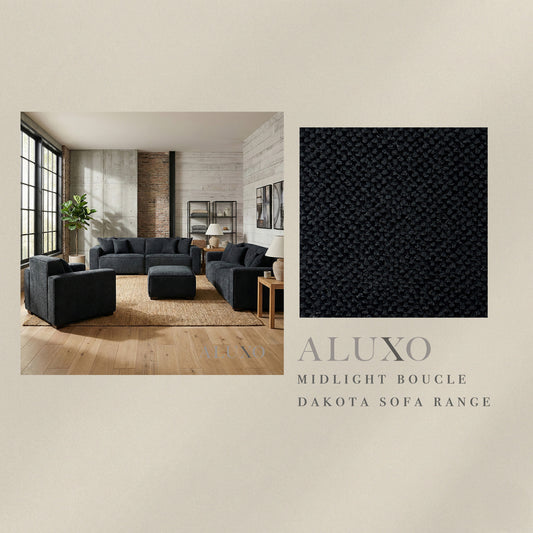 ALUXO® Dakota Fabric Swatch Sample – Midnight Black Bouclé
