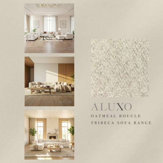 ALUXO® Tribeca Bubble Fabric Swatch Sample – Oatmeal Beige Bouclé