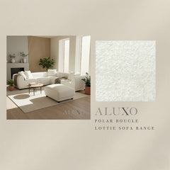 ALUXO® Lottie Fabric Swatch Sample – Polar White Bouclé