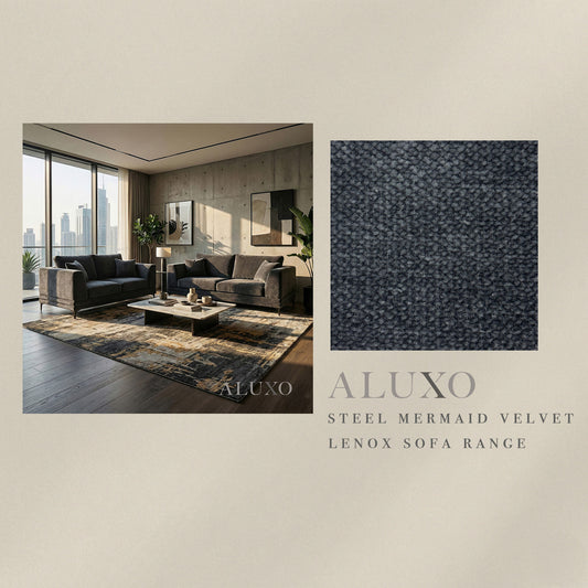 ALUXO® Lenox Fabric Swatch Sample – Steel Grey Mermaid Velvet