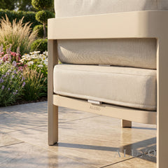 ALUXO® Sofia 5-Seater Luxury Lounge Set – Taupe Aluminium & Slat Table
