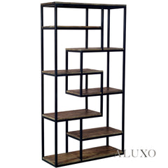 Tall Industrial Metal Shelf Unit – 6-Tier Open Display Shelving, 203cm Room Divider