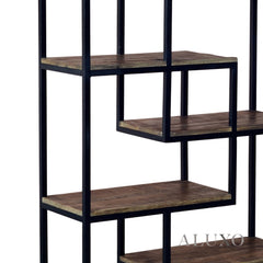 Tall Industrial Metal Shelf Unit – 6-Tier Open Display Shelving, 203cm Room Divider