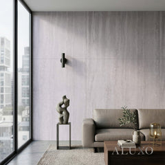 Travertine MCM Flexible Stone Panel Tile - 120cm x 60cm (Set of 4) | Light Grey