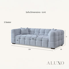 ALUXO® Tribeca Bubble Sofa Collection in Pearl Bouclé – 3/4 Seater Sofa, Armchair & Footstool