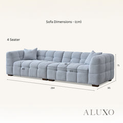 ALUXO® Tribeca Bubble Sofa Collection in Pearl Bouclé – 3/4 Seater Sofa, Armchair & Footstool