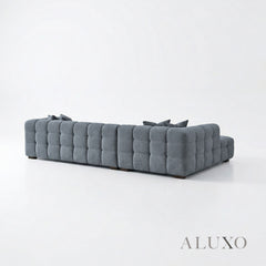ALUXO® Tribeca Bubble Left Hand Facing (LHF) Corner Sofa – Iron Grey Bouclé