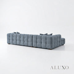 (PRE-ORDER) ALUXO® Tribeca Bubble Left Hand Facing (LHF) Corner Sofa – Iron Grey Bouclé