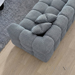 (PRE-ORDER) ALUXO® Tribeca Bubble Left Hand Facing (LHF) Corner Sofa – Iron Grey Bouclé