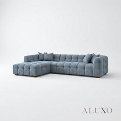 (PRE-ORDER) ALUXO® Tribeca Bubble Left Hand Facing (LHF) Corner Sofa – Iron Grey Bouclé
