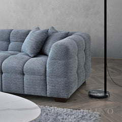 ALUXO® Tribeca Bubble Left Hand Corner Sofa – Iron Grey Bouclé Fabric