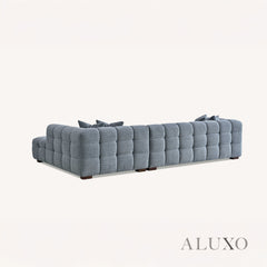 ALUXO® Tribeca Bubble Right Hand Corner Sofa – Iron Grey Bouclé Fabric