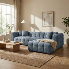 ALUXO® Tribeca Bubble Fabric Swatch Sample – Iron Grey Bouclé