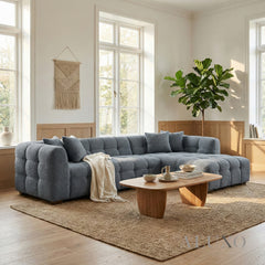 ALUXO® Tribeca Bubble Right Hand Facing (RHF) Corner Sofa – Iron Grey Bouclé