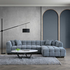 ALUXO® Tribeca Bubble Right Hand Corner Sofa – Iron Grey Bouclé Fabric