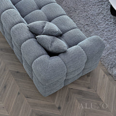 ALUXO® Tribeca Bubble Right Hand Corner Sofa – Iron Grey Bouclé Fabric