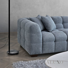 ALUXO® Tribeca Bubble Right Hand Corner Sofa – Iron Grey Bouclé Fabric