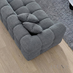 ALUXO® Tribeca Bubble Right Hand Facing (RHF) Corner Sofa – Iron Grey Bouclé