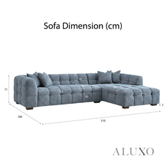 ALUXO® Tribeca Bubble Right Hand Facing (RHF) Corner Sofa – Iron Grey Bouclé