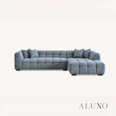 ALUXO® Tribeca Bubble Right Hand Corner Sofa – Iron Grey Bouclé Fabric