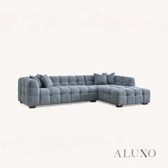 ALUXO® Tribeca Bubble Right Hand Corner Sofa – Iron Grey Bouclé Fabric