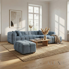 ALUXO® Tribeca Bubble Right Hand Facing (RHF) Corner Sofa – Iron Grey Bouclé