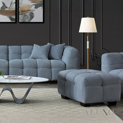 ALUXO® Tribeca Bubble Right Hand Corner Sofa – Iron Grey Bouclé Fabric