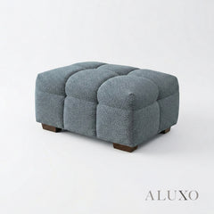 ALUXO® Tribeca Bubble Upholstered Footstool – Iron Grey Bouclé