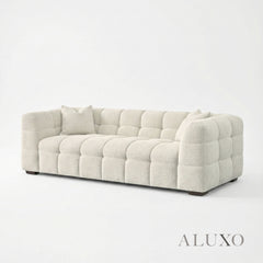 (PRE-ORDER) ALUXO® Tribeca Bubble 3 Seater Sofa – Oatmeal Beige Bouclé