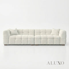 ALUXO® Tribeca Bubble 4 Seater Large Sofa – Oatmeal Beige Bouclé